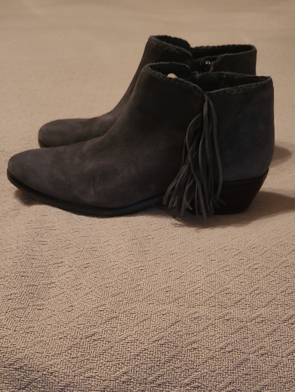 Women's Sam Edelman Grey Suede Tassel Ankle Boots